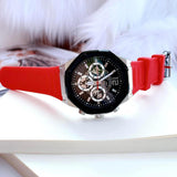 Guess Momentum Black Dial Red Rubber Strap Watch for Men - GW0263G3 Buy Now By Guess