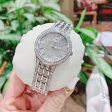 Bulova Crystal Collection Silver Dial Silver Steel Strap Watch for Women - 96L243 Buy Now By Bulova
