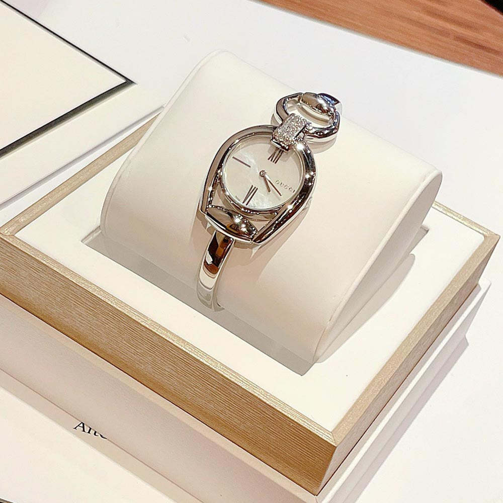 Gucci Horsebit Collection Diamonds Mother of Pearl White Dial Silver Steel Strap Watch For Women - YA139504 Buy Now By Gucci
