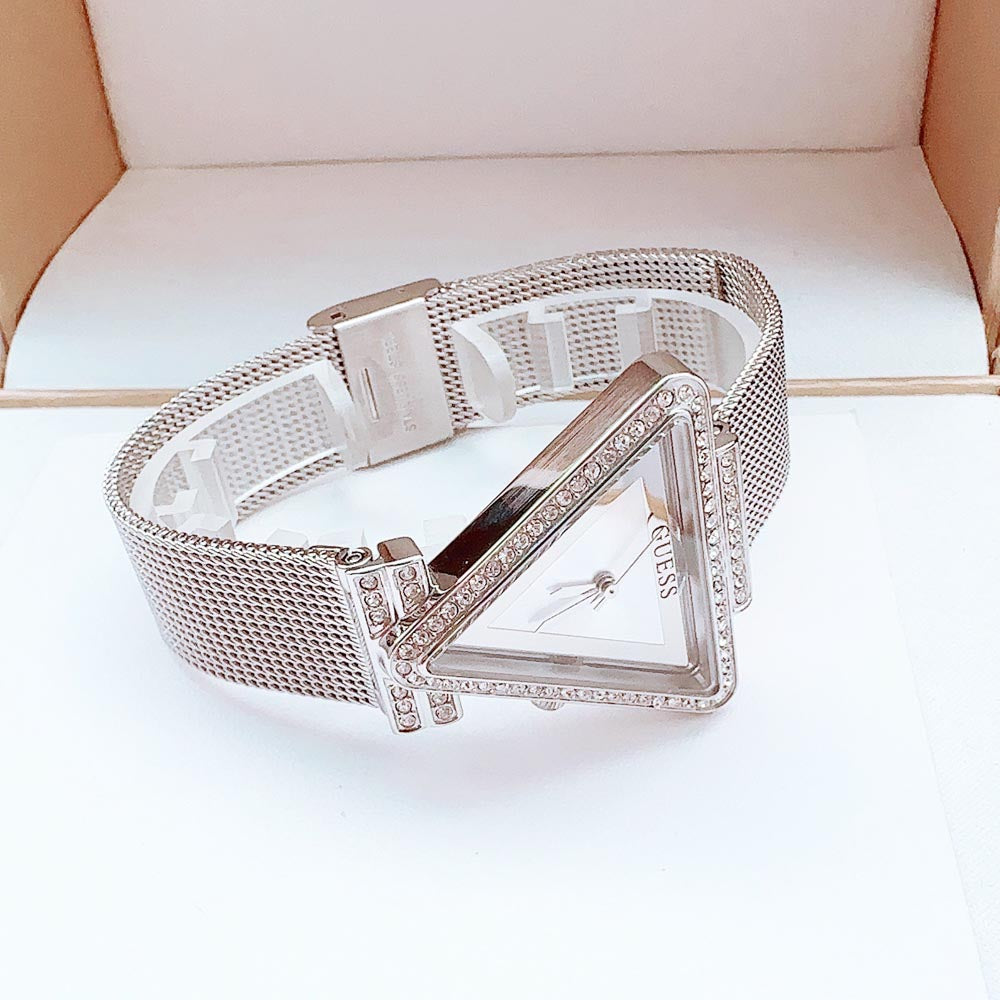 Guess Fame Diamonds Silver Dial Silver Mesh Bracelet Watch for Women - GW0508L1 Buy Now By Guess