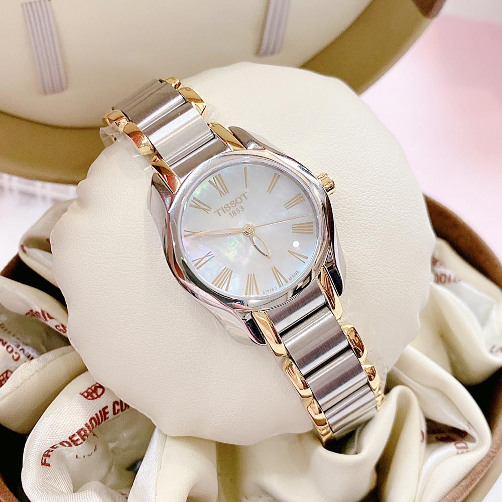 Tissot T Wave Mother of Pearl Dial Two Tone Steel Strap Watch for Women - T023.210.22.117.00 Buy Now By Tissot