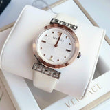 Versace Greca White Dial White Leather Strap Watch for Women - VELW00120 Buy Now By Versace
