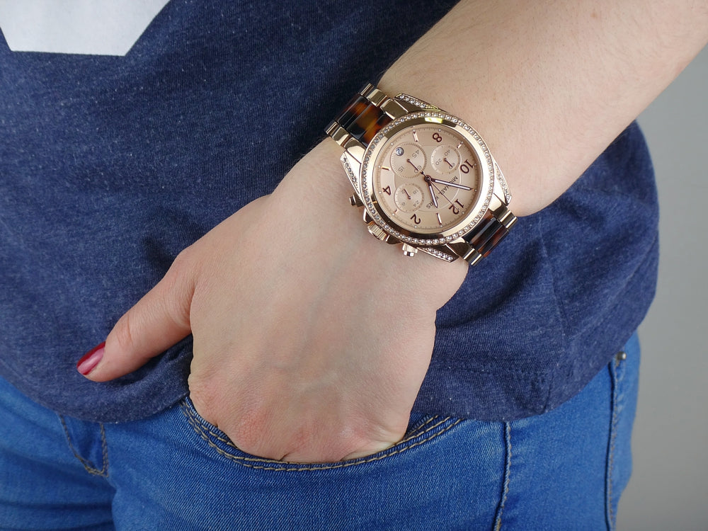 Michael Kors Blair Rose Gold Dial Two Tone Steel Strap Watch For Women - MK5859 Buy Now By Michael Kors