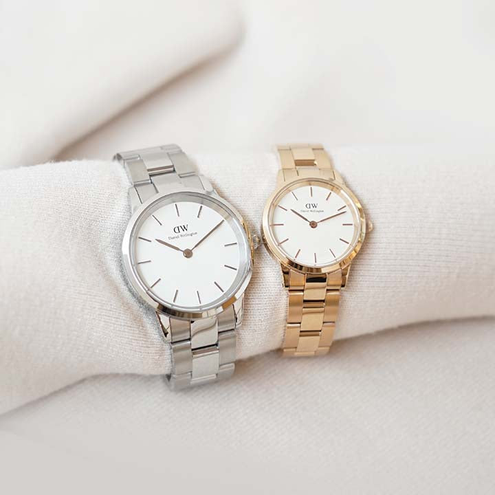 Daniel Wellington Iconic Link White Dial Rose Gold Steel Strap Watch for Women - DW00100213 Buy Now By Daniel Wellington