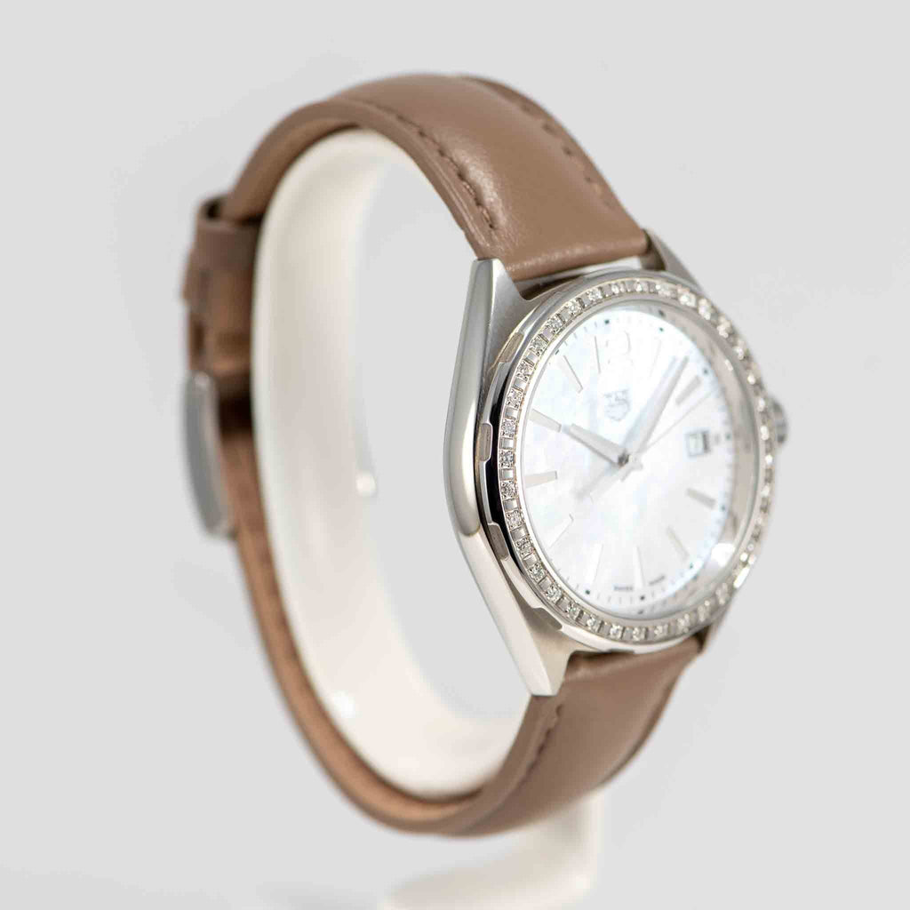 Tag Heuer Formula 1 Quartz Mother of Pearl Dial Brown Leather Strap Watch for Women - WBJ131A.FC8255 Buy Now By Tag Heuer