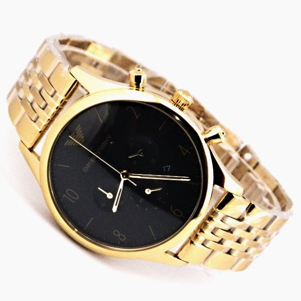 Emporio Armani Classic Chronograph Black Dial Gold Steel Strap Watch For Men - AR1893 Buy Now By Emporio Armani