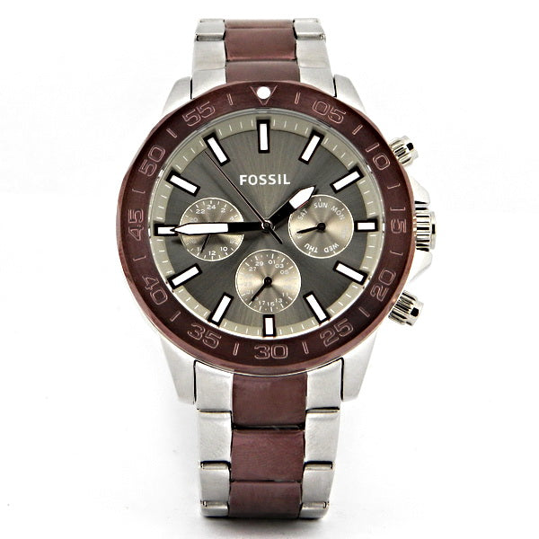 Fossil Bannon Multifunction Brown Dial Two Tone Steel Strap Watch for Men - BQ2502 Buy Now By Fossil