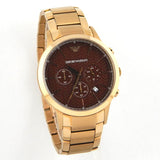 Emporio Armani Renato Chronograph Brown Dial Rose Gold Steel Strap Watch For Men - AR2504 Buy Now By Emporio Armani