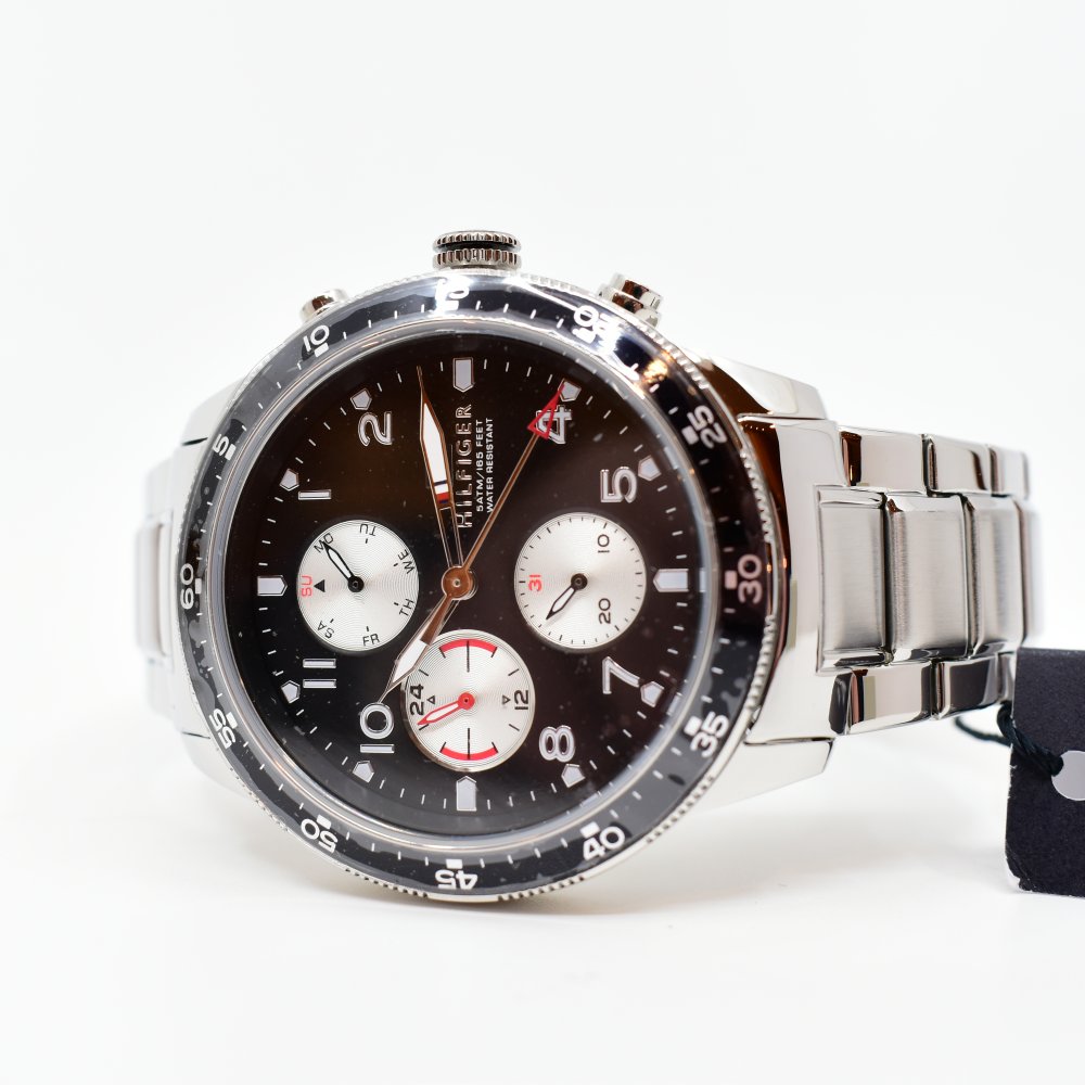 Tommy Hilfiger Jimmy Multifunction Black Dial Silver Steel Strap Watch For Men - 1791950 Buy Now By Tommy Hilfiger
