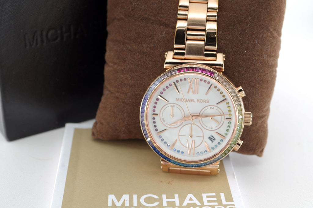 Michael Kors Sofie White Dial Rose Gold Steel Strap Watch For Women - MK6577 Buy Now By Michael Kors