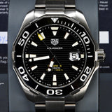 Tag Heuer Aquaracer Black Dial Silver Steel Strap Strap Watch for Men - WAY201A.BA0927 Buy Now By Tag Heuer