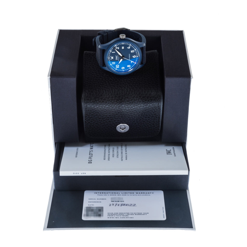 IWC Pilot’s Watch Automatic "Laureus Sport for Good" Edition Blue Dial Blue Nylon Strap Watch for Men - IW328101 Buy Now By IWC