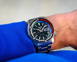 Seiko 5 Sports SKX Series Regatta Timer Retro Blue Dial Silver Steel Strap Watch For Men - SRPK13K1