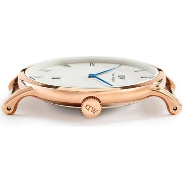 Daniel Wellington Dapper Durham White Dial Brown Leather Strap Watch For Women - DW00100113 Buy Now By Daniel Wellington