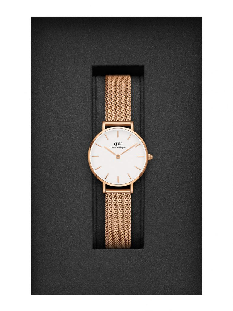 Daniel Wellington Classic Petite White Dial Rose Gold Mesh Bracelet Watch For Women - DW00100219 Buy Now By Daniel Wellington