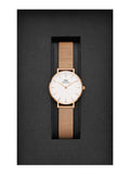 Daniel Wellington Classic Petite White Dial Rose Gold Mesh Bracelet Watch For Women - DW00100219 Buy Now By Daniel Wellington