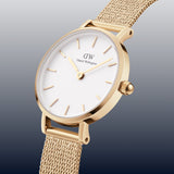 Daniel Wellington Classic Petite Evergold White Dial Gold Mesh Bracelet Watch For Women - DW00100346 Buy Now By Daniel Wellington
