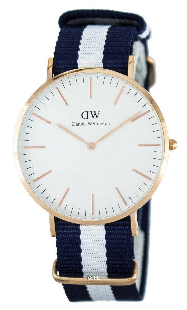 Daniel Wellington Classic Glasgow White Dial Two Tone NATO Strap Watch for Men - DW00100004 Buy Now By Daniel Wellington