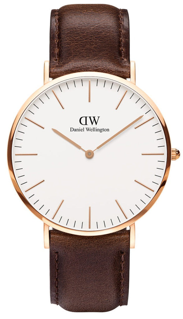Daniel Wellington Classic Bristol White Dial Brown Leather Strap Watch For Men - DW00100009 Buy Now By Daniel Wellington