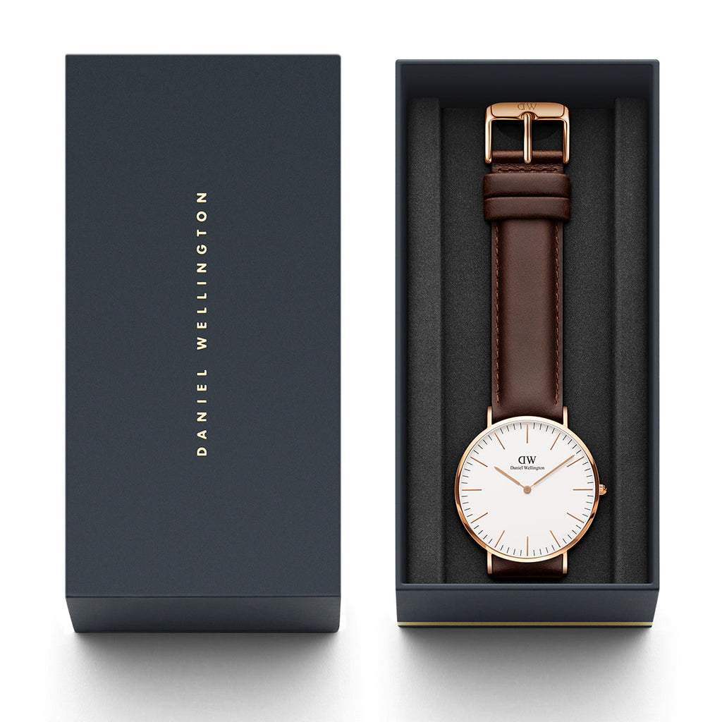 Daniel Wellington Classic Bristol White Dial Brown Leather Strap Watch For Men - DW00100009 Buy Now By Daniel Wellington