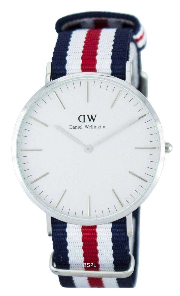 Daniel Wellington Classic Canterbury White Dial Two Tone Nylon Strap Watch For Men - DW00100016 Buy Now By Daniel Wellington