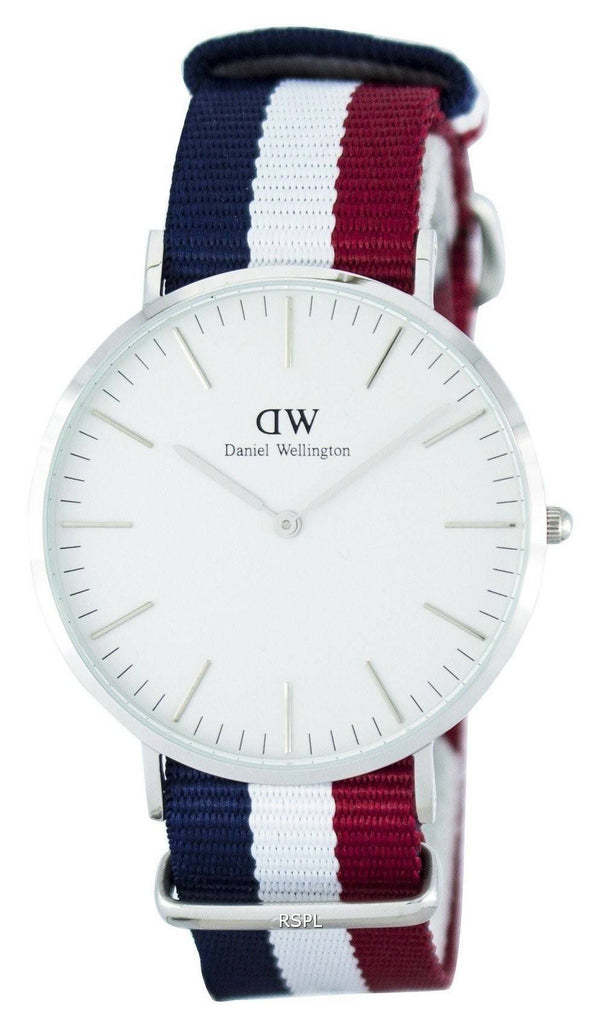 Daniel Wellington Classic Cambridge White Dial Two Tone Nylon Strap Watch For Men - DW00100017 Buy Now By Daniel Wellington