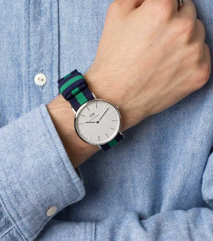 Daniel Wellington Classic Warwick White Dial Two Tone Nylon Strap Watch for Men - DW00100019 Buy Now By Daniel Wellington
