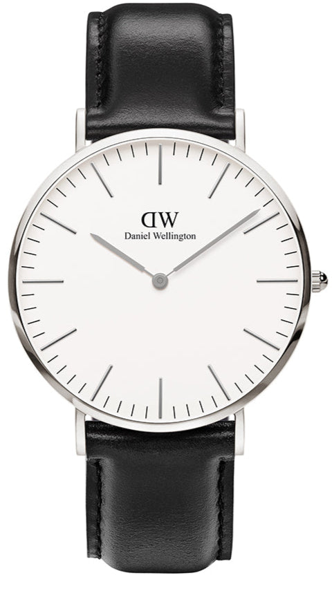 Daniel Wellington Classic Sheffield White Dial Black Leather Strap Watch For Men - DW0010003120 Buy Now By Daniel Wellington