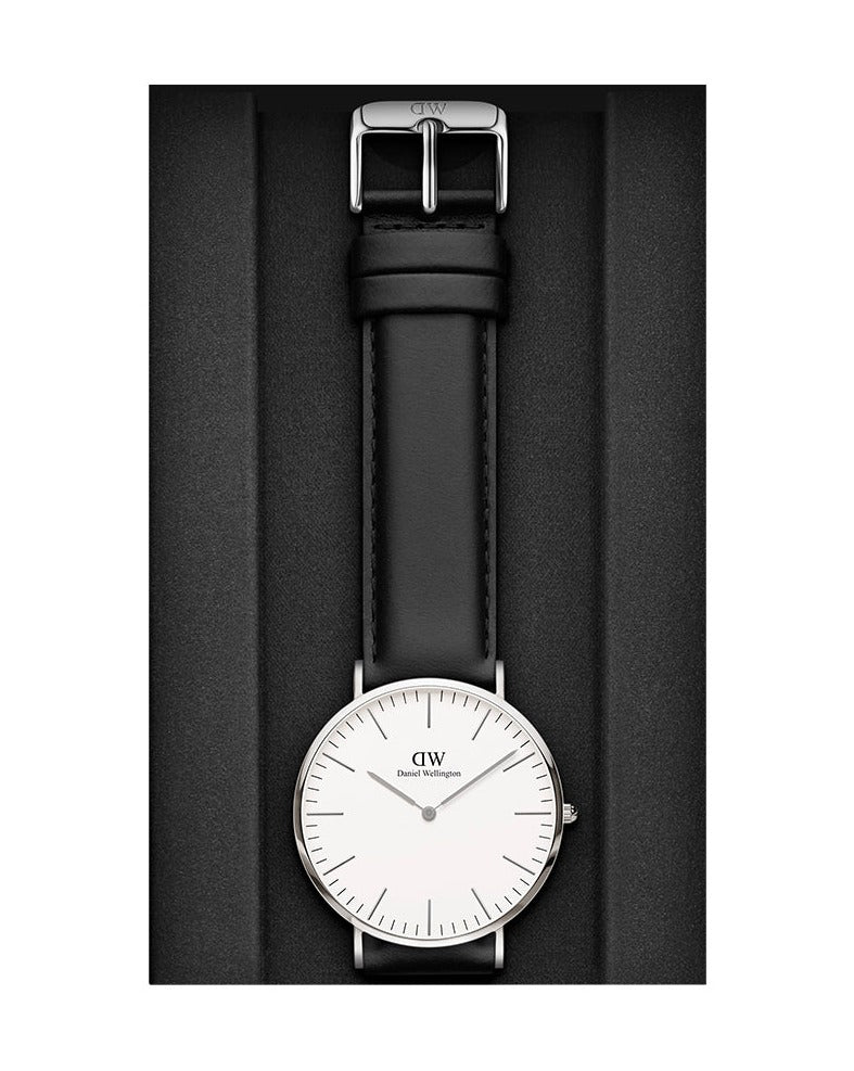 Daniel Wellington Dapper Sheffield White Dial Black Leather Strap Watch For Women - DW00100096 Buy Now By Daniel Wellington