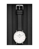 Daniel Wellington Dapper Sheffield White Dial Black Leather Strap Watch For Women - DW00100096 Buy Now By Daniel Wellington