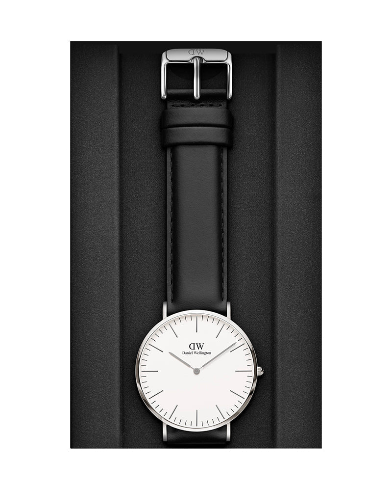 Daniel Wellington Classic Sheffield White Dial Black Leather Strap Watch For Men - DW0010003120 Buy Now By Daniel Wellington