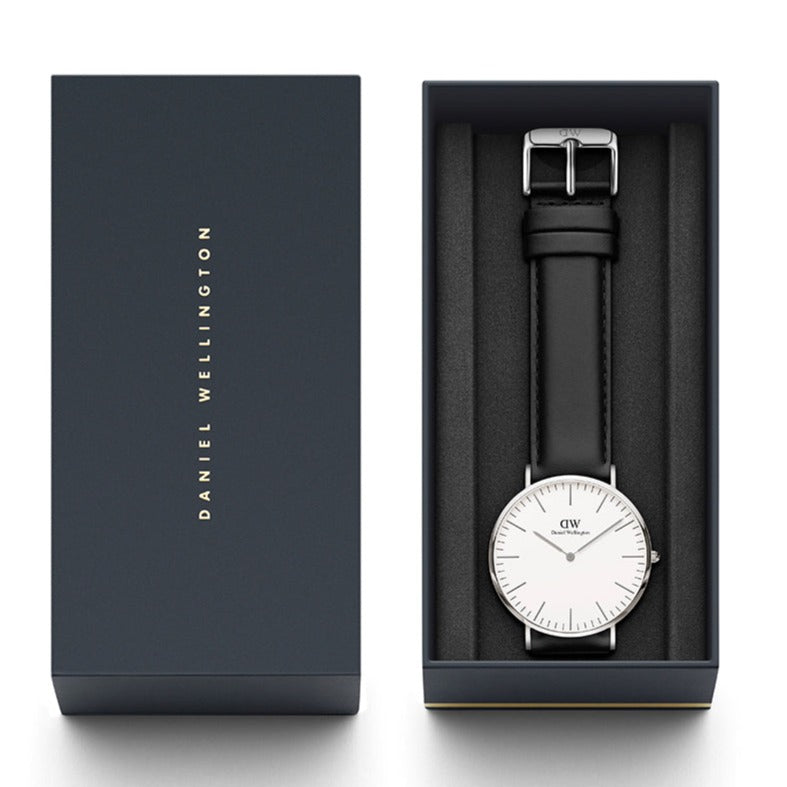 Daniel Wellington Classy Sheffield White Dial Black Leather Strap Watch For Women - DW00100068 Buy Now By Daniel Wellington