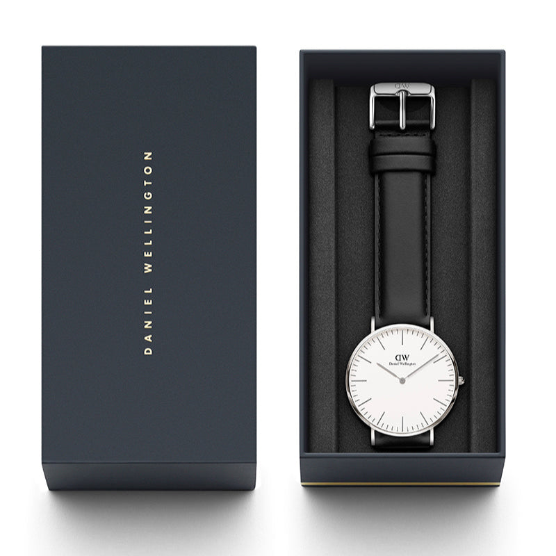 Daniel Wellington Classic Sheffield White Dial Black Leather Strap Watch For Men - DW0010003120 Buy Now By Daniel Wellington