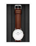 Daniel Wellington Classic St Mawes White Dial Brown Leather Strap Watch For Men - DW00100021 Buy Now By Daniel Wellington