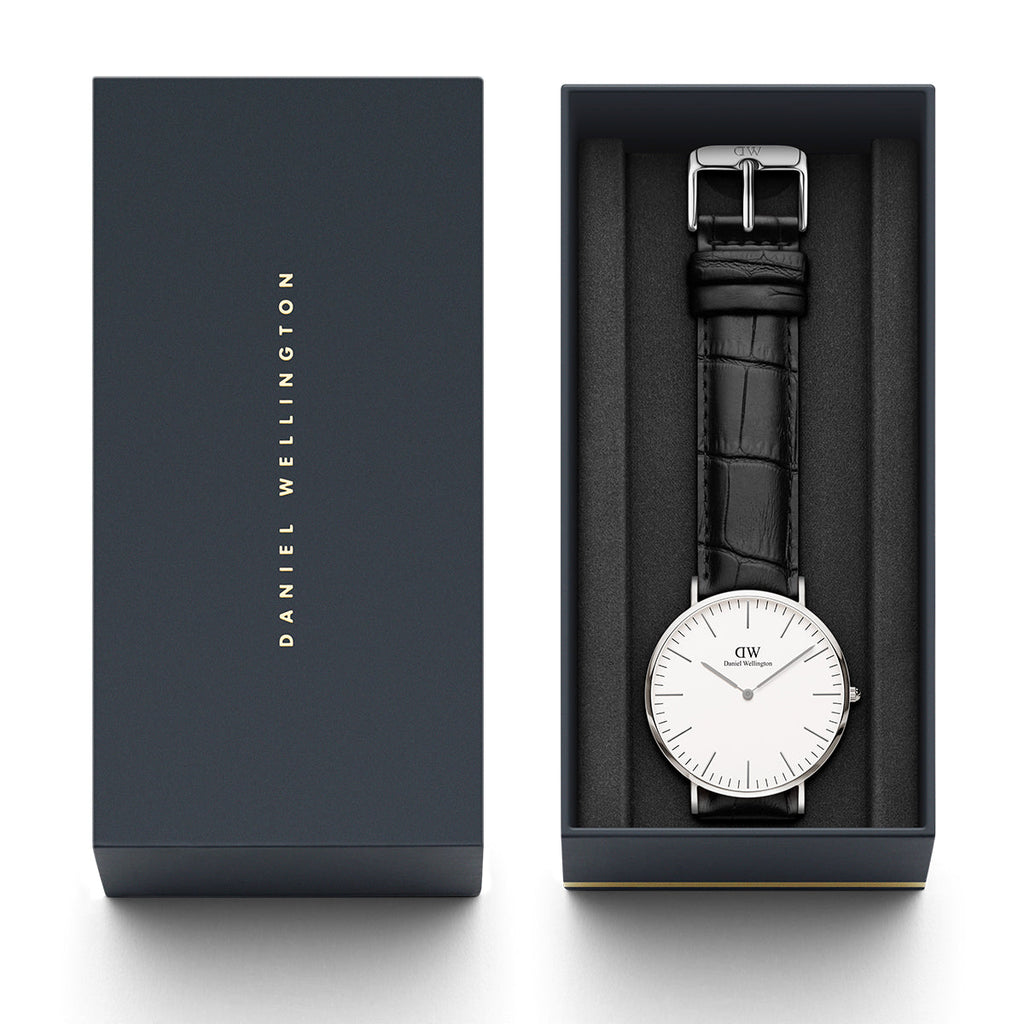 Daniel Wellington Classic York White Dial Black Leather Strap Watch For Men - DW00100025 Buy Now By Daniel Wellington
