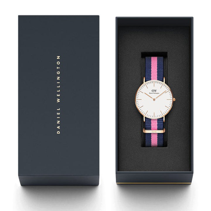 Daniel Wellington Classic Winchester White Dial Three Tone Nylon Strap Watch For Women - DW00100033 Buy Now By Daniel Wellington