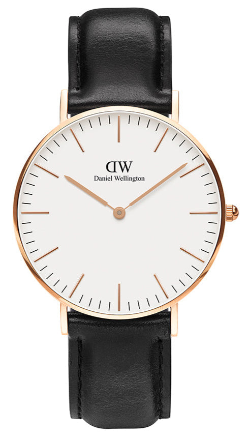 Daniel Wellington Classic Sheffield White Dial Black Leather Strap Watch for Women - DW00100036 Buy Now By Daniel Wellington