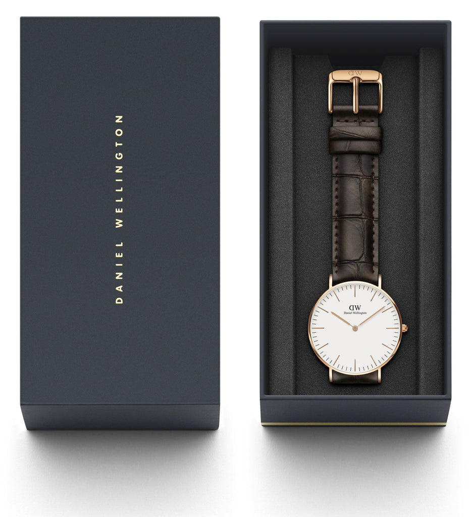 Daniel Wellington Classic York White Dial Brown Leather Strap Watch For Women - DW00100038 Buy Now By Daniel Wellington