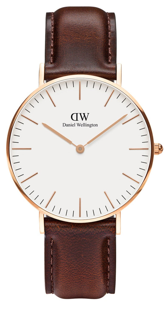 Daniel Wellington Classic Bristol White Dial Brown Leather Strap Watch For Women - DW00100039 Buy Now By Daniel Wellington