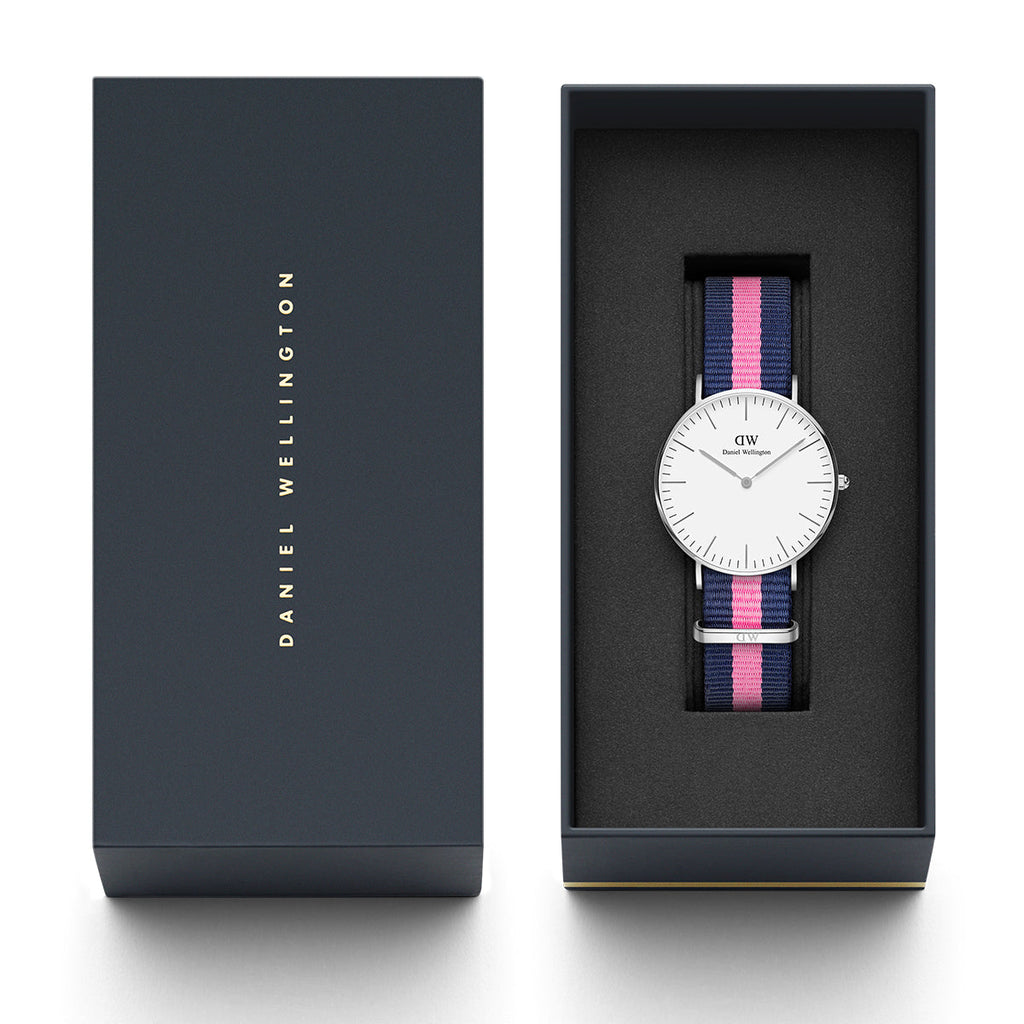 Daniel Wellington Classic Winchester White Dial Two Tone Nylon Strap Watch For Women - DW00100049 Buy Now By Daniel Wellington
