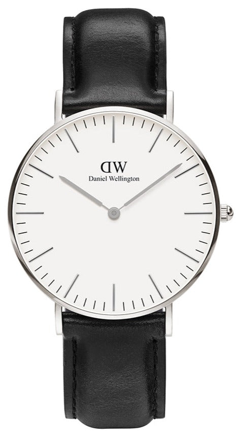 Daniel Wellington Classic Sheffield White Dial Black Leather Strap Watch For Women - DW00100053 Buy Now By Daniel Wellington