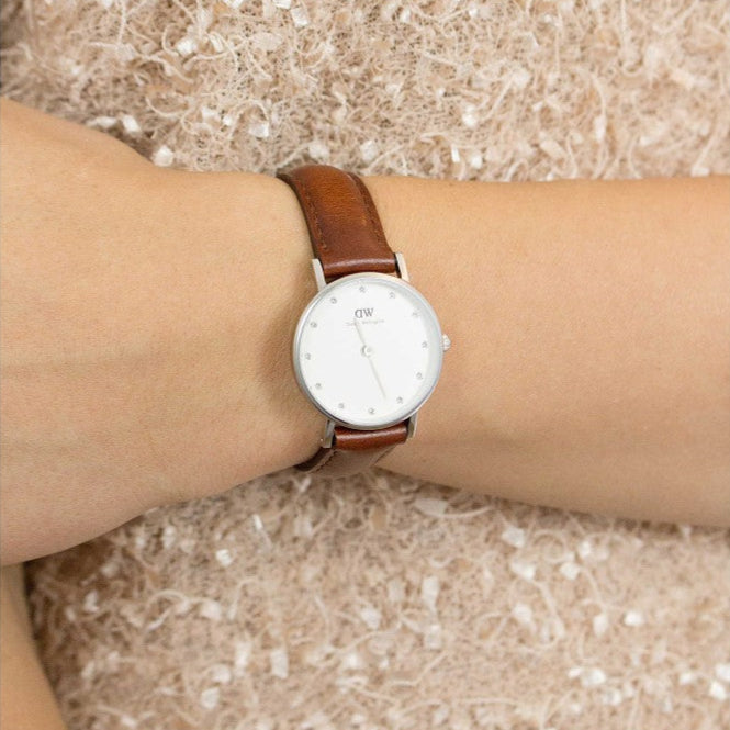 Daniel Wellington Classy St Mawes White Dial Brown Leather Strap Watch For Women - DW00100067 Buy Now By Daniel Wellington