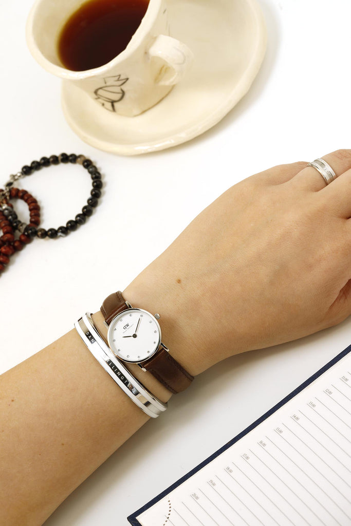 Daniel Wellington Classy Bristol White Dial Brown Leather Strap Watch For Women - DW00100070 Buy Now By Daniel Wellington