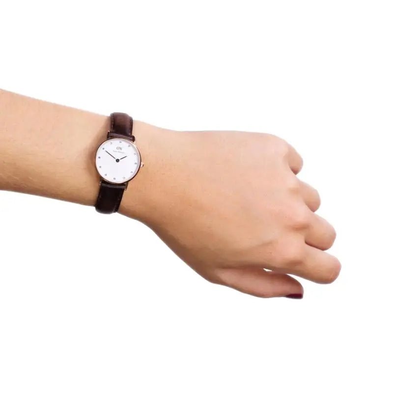 Daniel Wellington Classy Bristol White Dial Brown Leather Strap Watch For Women - DW00100070 Buy Now By Daniel Wellington