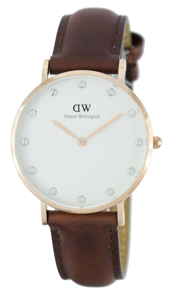 Daniel Wellington Classy St Mawes White Dial Brown Leather Strap Watch For Women - DW00100075 Buy Now By Daniel Wellington