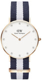 Daniel Wellington Classy Glasgow White Dial Two Tone Nylon Strap Watch For Women - DW00100078 Buy Now By Daniel Wellington