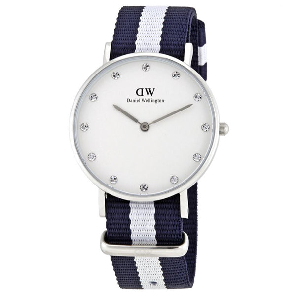 Daniel Wellington Classy Glasgow White Dial Two Tone Nylon Strap Watch For Women - DW00100082 Buy Now By Daniel Wellington