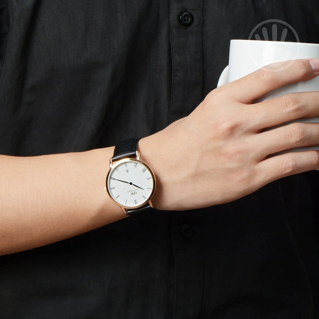 Daniel Wellington Classic Sheffield White Dial Black Leather Strap Watch For Men - DW00100084 Buy Now By Daniel Wellington