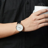 Daniel Wellington Classic Sheffield White Dial Black Leather Strap Watch For Men - DW00100084 Buy Now By Daniel Wellington