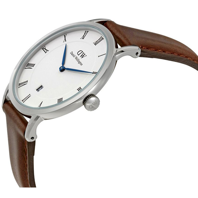 Daniel Wellington Dapper Bristol White Dial Brown Leather Strap Watch For Women - DW00100098 Buy Now By Daniel Wellington